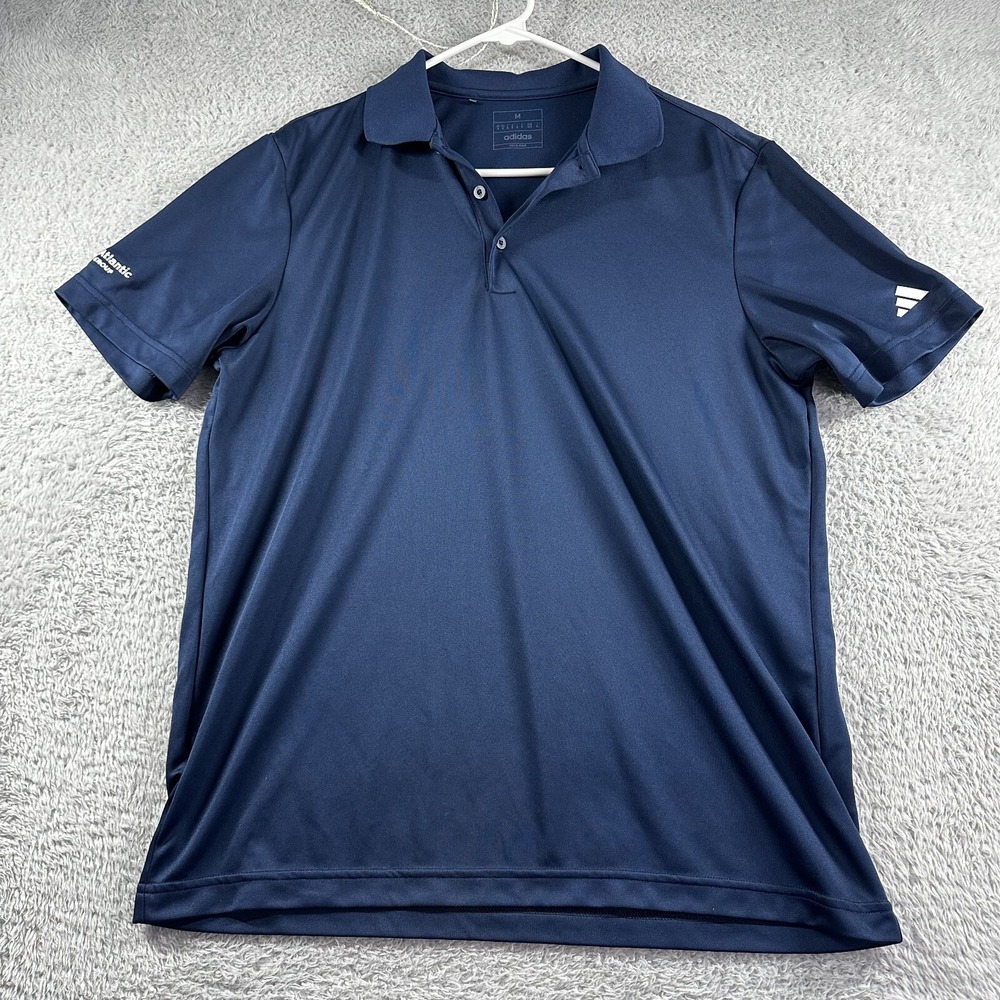Adidas Performance‎ Polo Shirt Mens Medium Navy Blue Collared Golf Office Work